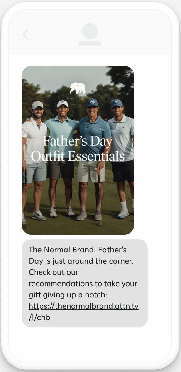 Example Father's Day message with image.