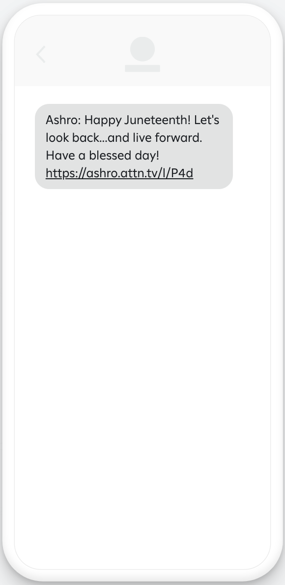Example Juneteenth message.