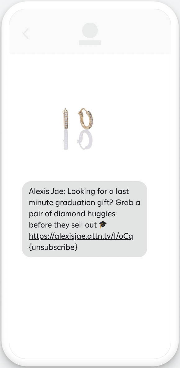 Example graduation message with image.