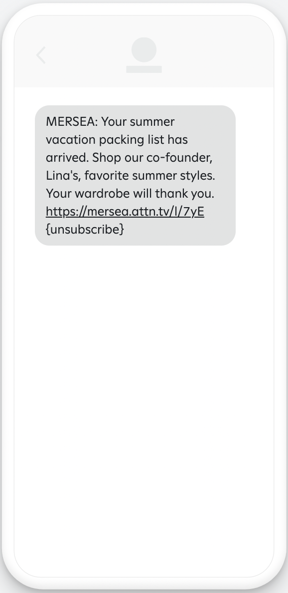 Example summer vacation campaign message.