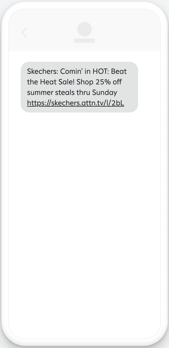 Example summer vacation campaign message with offer.