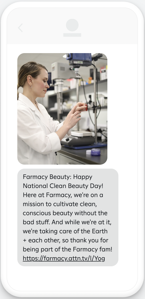 Example clean beauty campaign message with image.