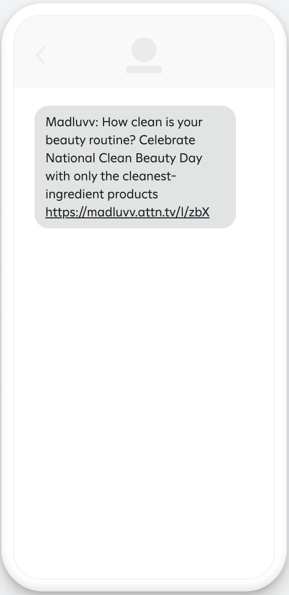Example clean beauty campaign message.