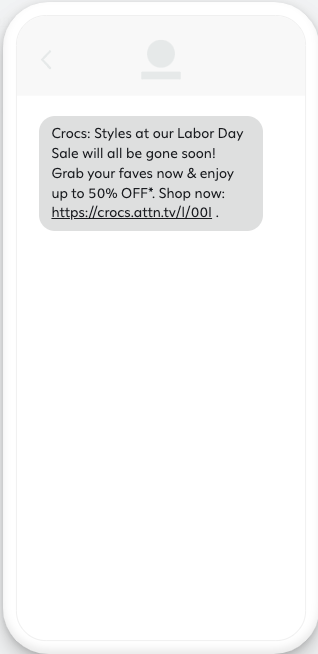 Labor Day campaign message with offer.