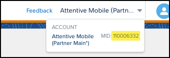Clicking dropdown in upper right corner and copying MID number.
