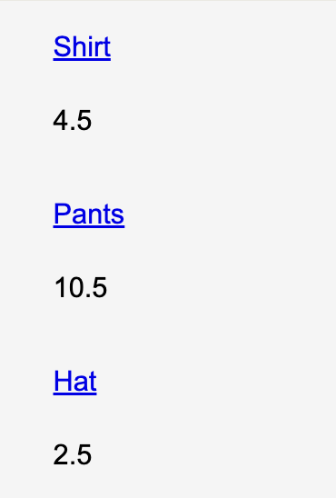 HTML output of code sample above.