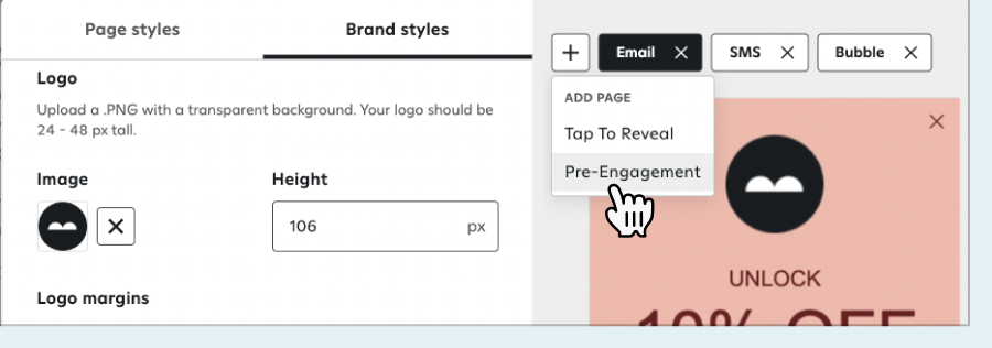 Clicking the Plus button then selecting Pre-Engagement.