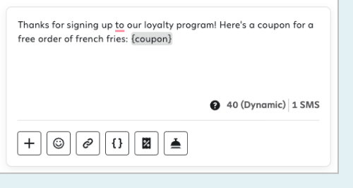 Writing a message welcoming subscribers to your loyalty program and includng an offer.