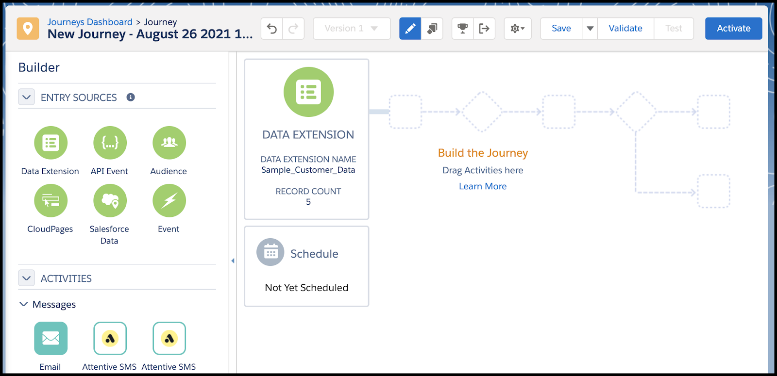 Selecing an event from list of API events