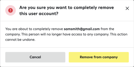 confirmation message screen